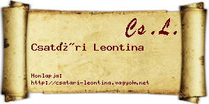 Csatári Leontina névjegykártya